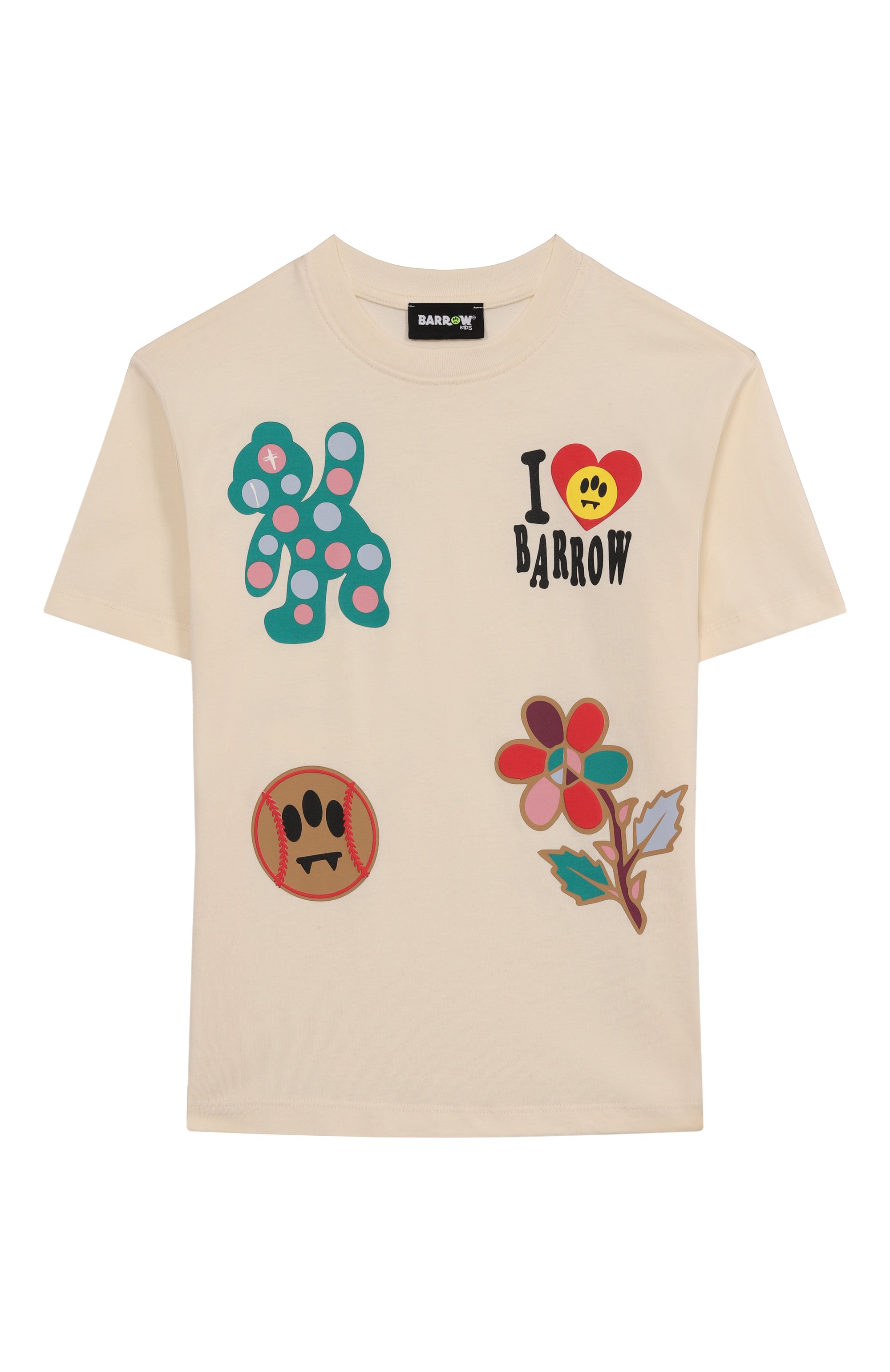 Хлопковая футболка BARROW кремового цвета по цене 9345 руб., арт. F5BKJGTH190, фото 1 Хлопковая футболка BARROW, арт. F5BKJGTH190, фото 1
