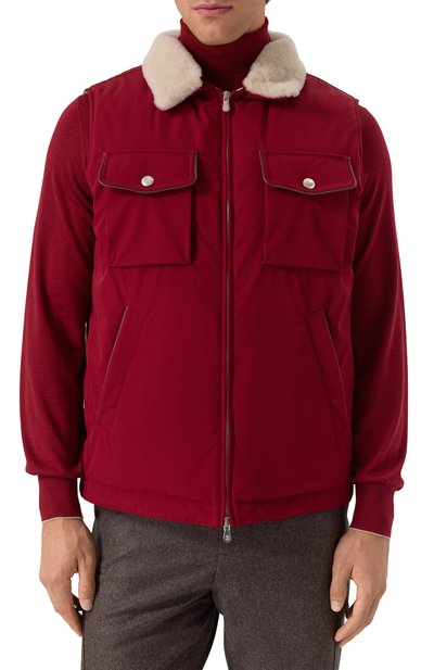 Пуховый жилет с отделкой из овчины BRUNELLO CUCINELLI, арт. MV4061646, фото 3