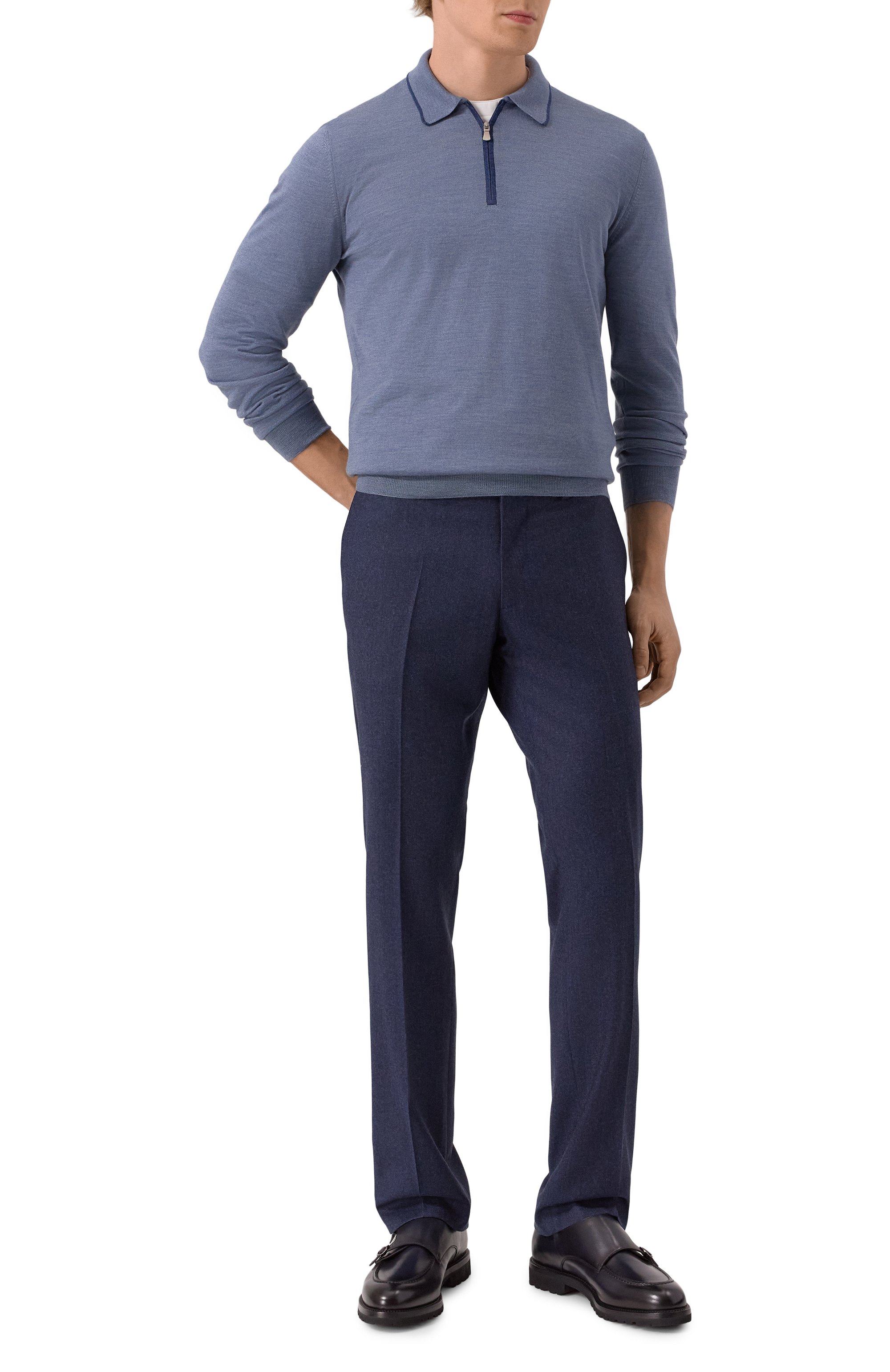 Поло из шерсти и шелка GRAN SASSO, арт. 57146/13125, фото 2