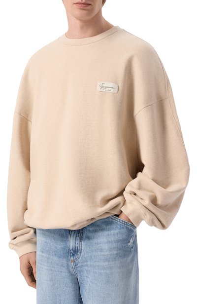 Хлопковый свитшот JACQUEMUS бежевого цвета по цене 57150 руб., арт. 26HSSU00215/AJ00325, фото 3 Хлопковый свитшот JACQUEMUS, арт. 26HSSU00215/AJ00325, фото 3