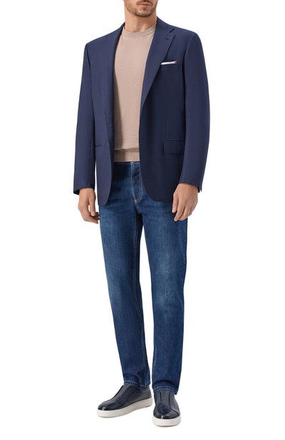 Шерстяной пиджак KITON темно-синего цвета по цене 615500 руб., арт. UG81K0982823, фото 2 Шерстяной пиджак KITON, арт. UG81K0982823, фото 2