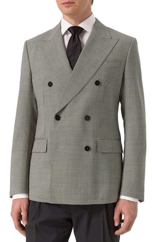 Шерстяной пиджак Dolce & Gabbana G2QS7T/FQ20I Серый  G2QS7T/FQ20I Фото 4