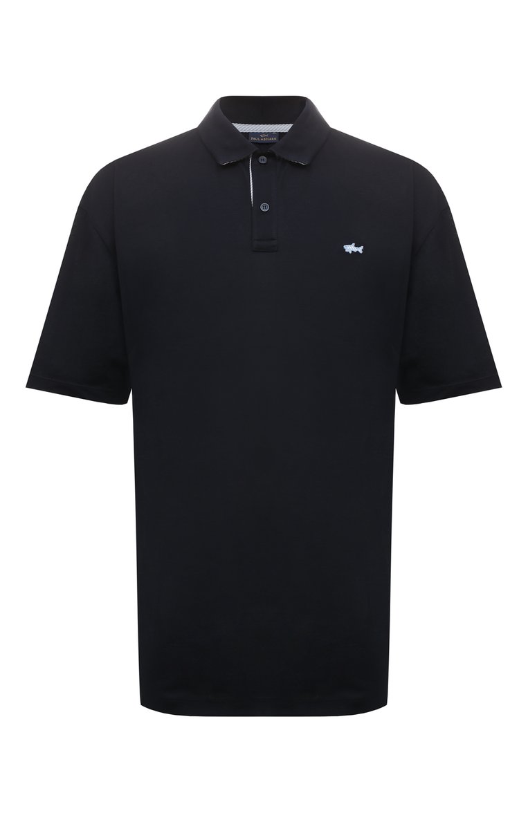 Мужское хлопковое по�ло PAUL&SHARK темно-синего цвета, арт. 24411271/3XL-6XL | Фото 1 (Рукава: Короткие; Длина (для топов): Удлиненные; Материал внешний: Хлопок; Застежка: Пуговицы; Стили: Кэжуэл; Принт: Без принта; Мужское Кросс-КТ: Футболка-одежда; Автоматизация состава: Проставлено; Автоматизация ТО: Проставлено)