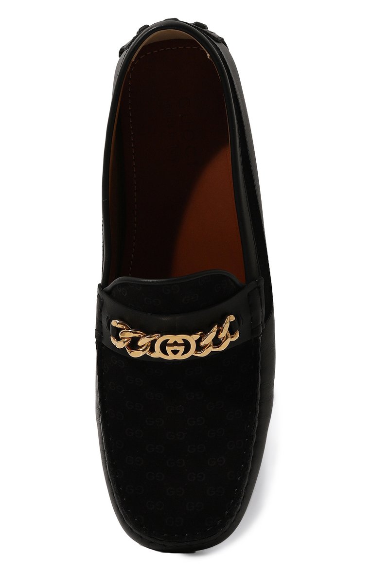 Мужские кожаные мокасины GUCCI черного цвета, арт. 730149/AABBN | Фото 6 (Нос: Не проставлено; Материал внутренний: Натуральная кожа; Стили: Кэжуэл; Материал внешний: Натуральная кожа)