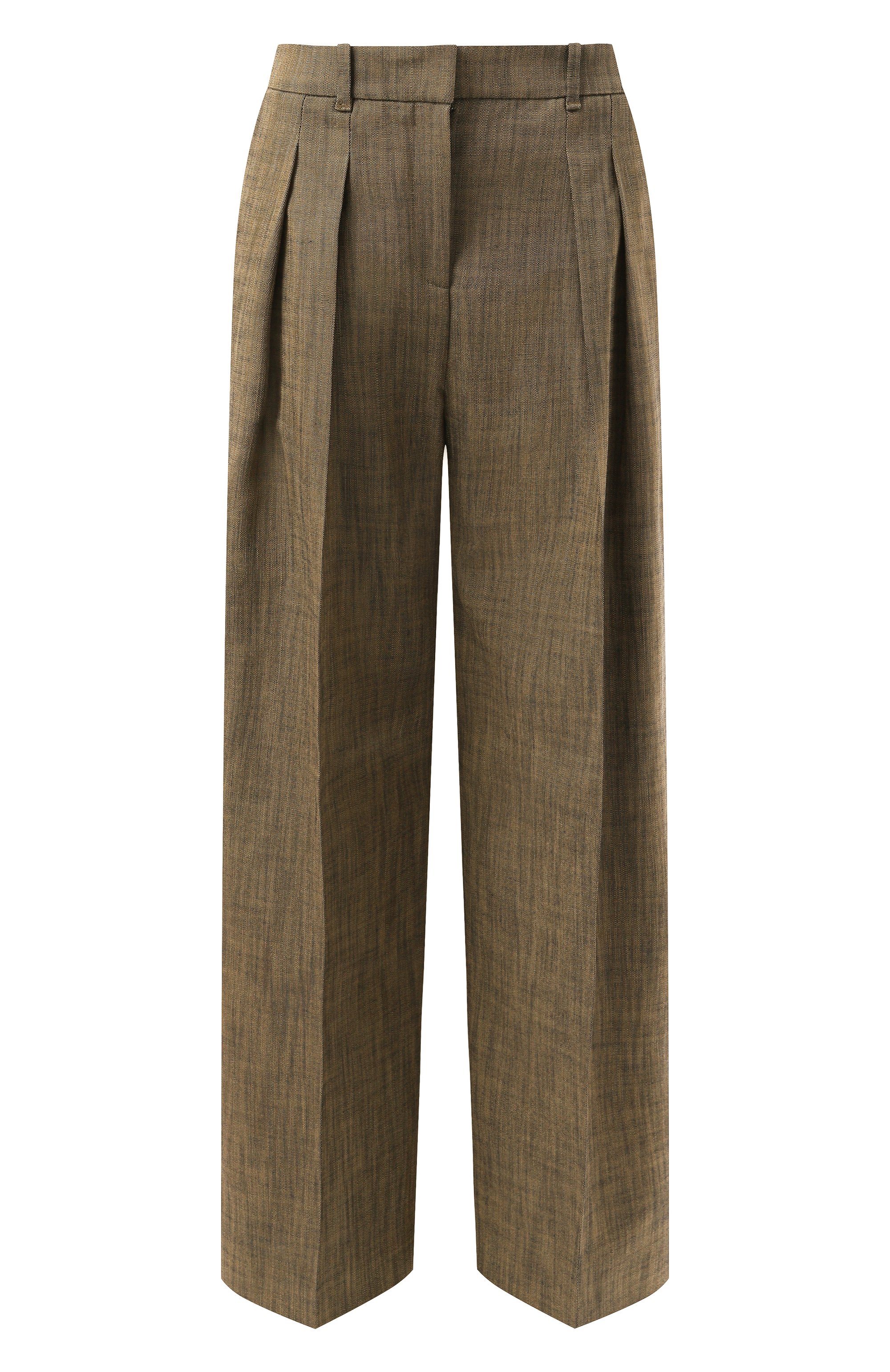 Брюки из вискозы BOSS хаки цвета по цене 29850 руб., арт. 50530924, фото 1 Брюки из вискозы BOSS, арт. 50530924, фото 1