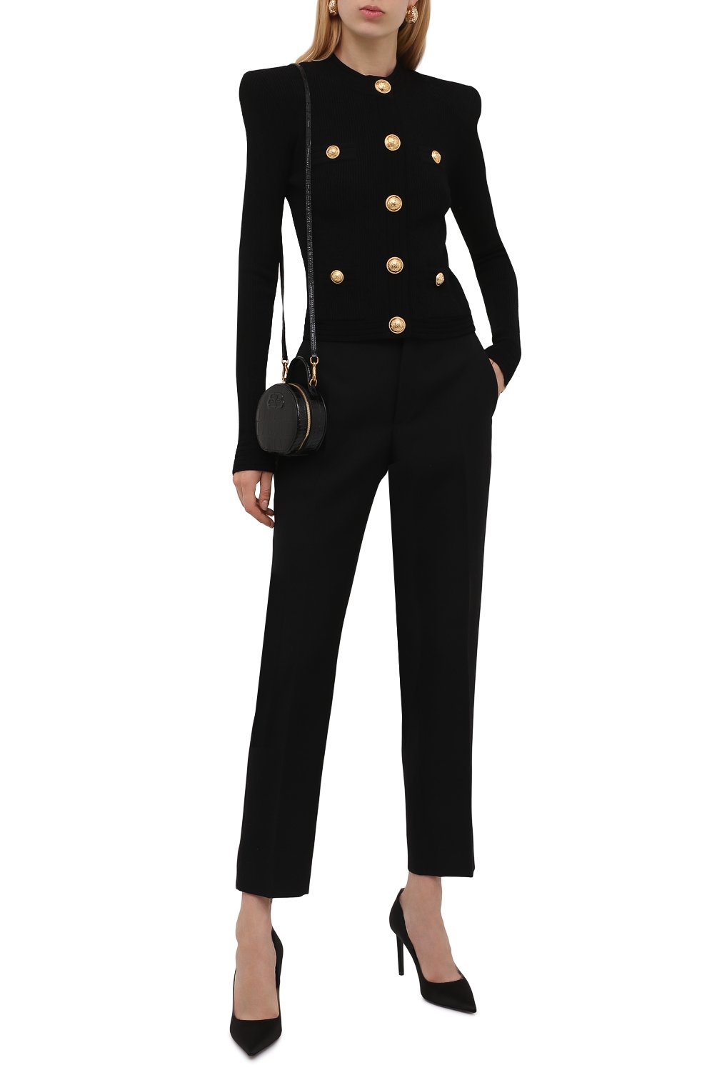 Кардиган из вискозы BALMAIN черного цвета по цене 154500 руб., арт. WF1KL005/K211, фото 2 Кардиган из вискозы BALMAIN, арт. WF1KL005/K211, фото 2