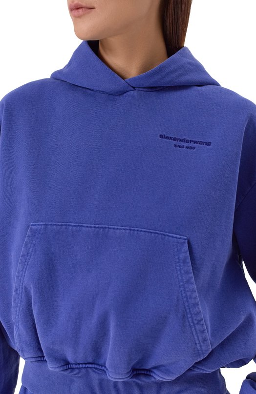 Хлопковое худи Alexander Wang 1CC3251088 Синий  1CC3251088 Фото 5