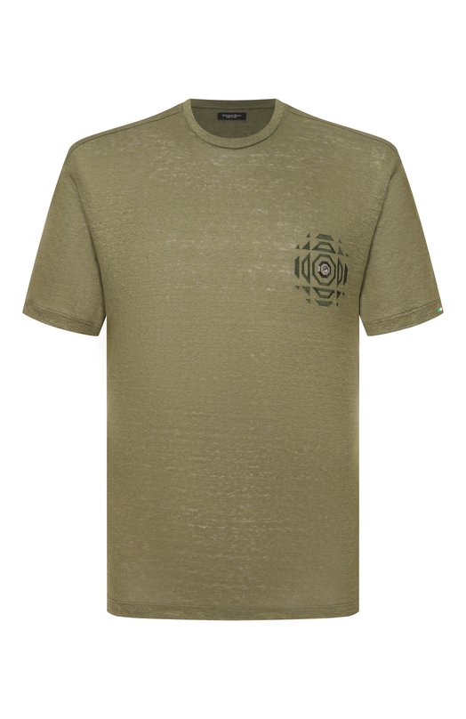 Льняная футболка Stefano Ricci MNH5104070/LN Зелёный MNH5104070/LN