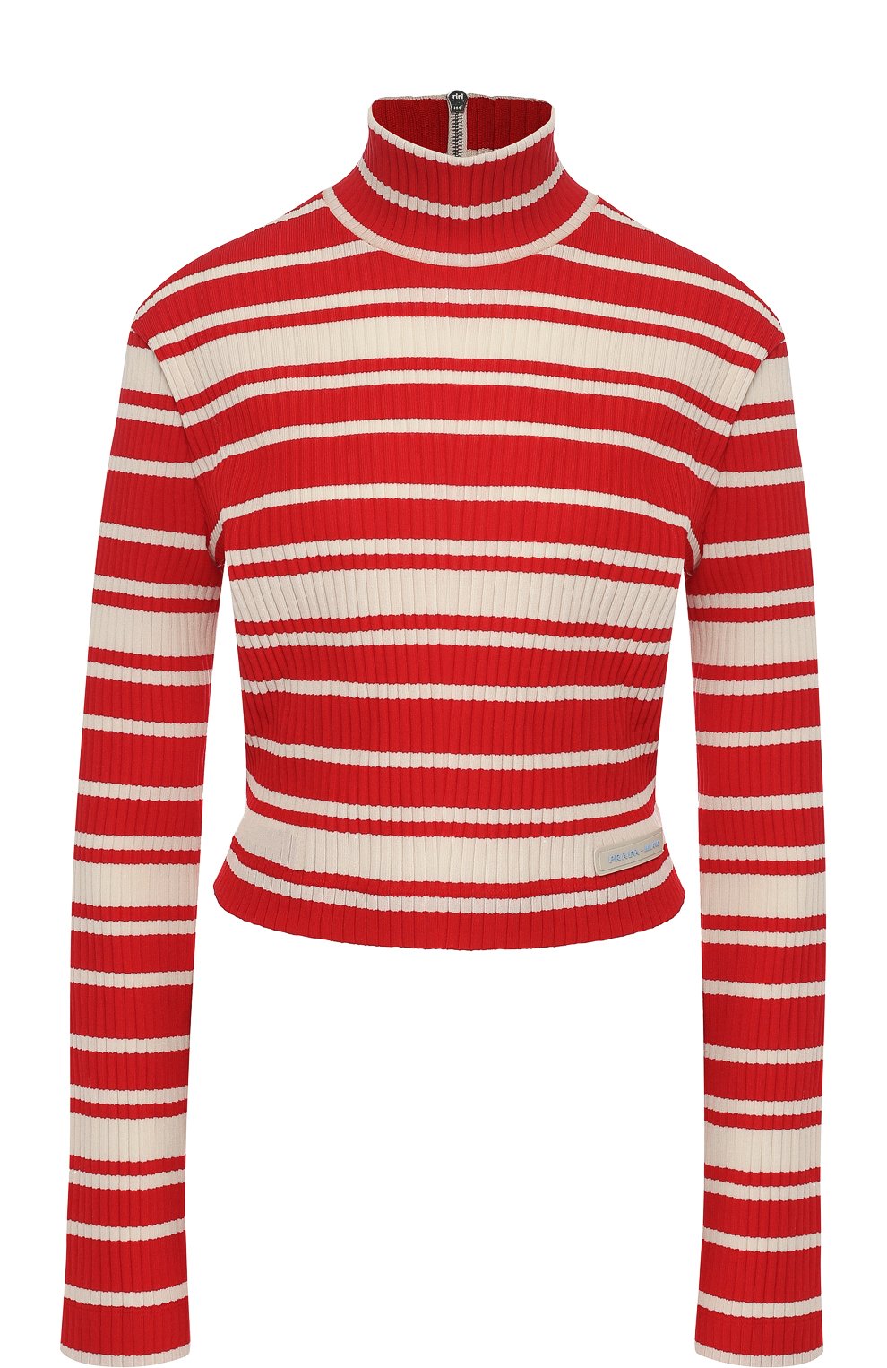 Укороченная водолазка в полоску PRADA, арт. 39464-1R1T-F0011, фото 1