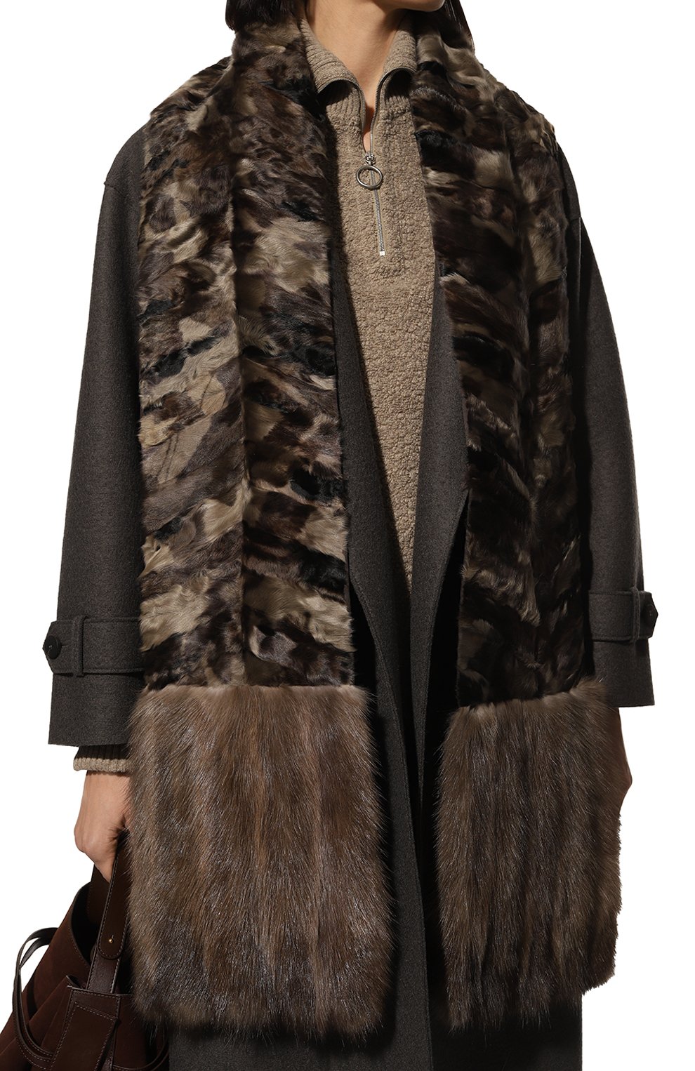 Шарф из меха каракуля и соболя COLOR TEMPERATURE, арт. Кар,Б-6/бн, фото 3