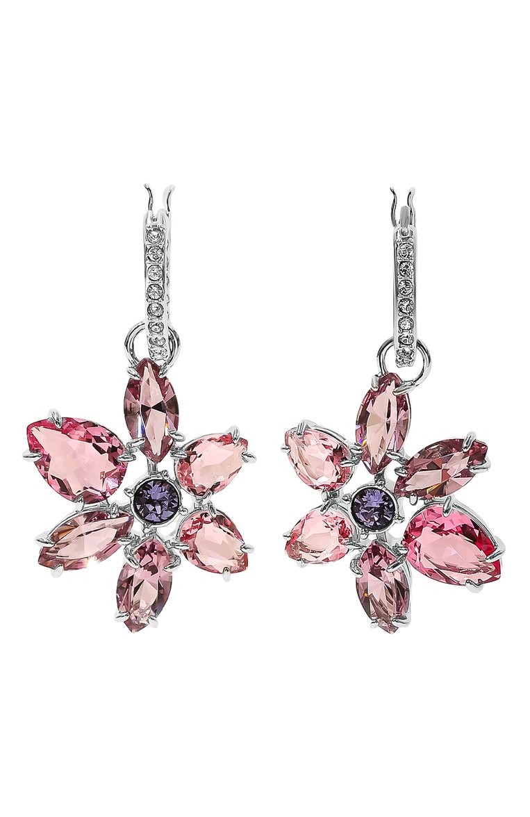 Женские серьги gema SWAROVSKI розового цвета, арт. 5658397 | Фото 1 (Нос: Не проставлено; Региональные ограничения белый список (Axapta Mercury): Не проставлено; Материал: Металл, Кристаллы)