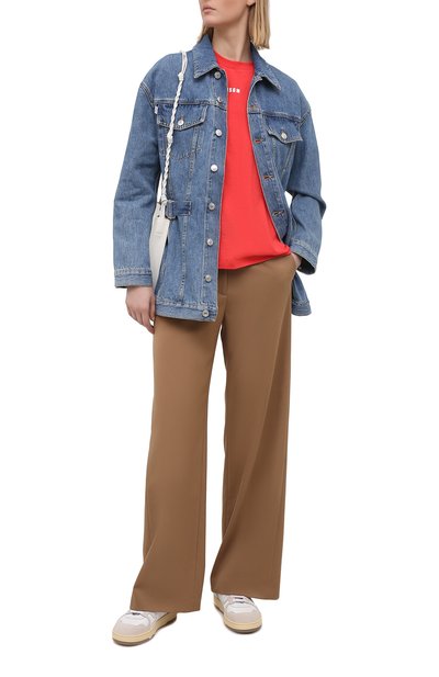 Хлопковая футболка MSGM красного цвета по цене 9950 руб., арт. 3041MDM100 217298, фото 2 Хлопковая футболка MSGM, арт. 3041MDM100 217298, фото 2