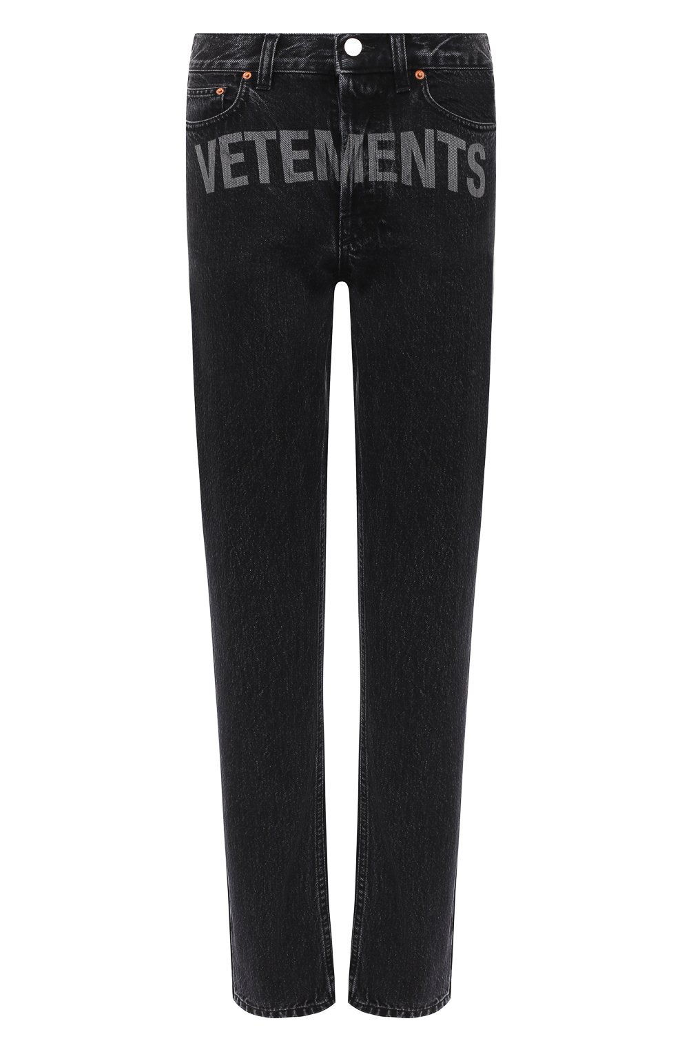 Джинсы VETEMENTS черного цвета по цене 96300 руб., арт. WAH21PA135 2802/WASHED BLACK, фото 1 Джинсы VETEMENTS, арт. WAH21PA135 2802/WASHED BLACK, фото 1