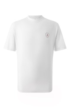 Мужская футболка BRUNELLO CUCINELLI белого цвета, арт. MW8571884T | Фото 1 (Драгоценные камни: Проставлено; Длина (для топов): Стандартные; Материал сплава: Проставлено; Рукава: Короткие; Стили: Кэжуэл; Принт: Без принта; Материал внешний: Синтетический материал; Мужское Кросс-КТ: Футболка-одежда; Кросс-КТ: Джерси)
