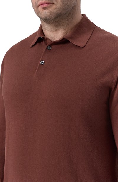 Хлопковое поло IL BORGO CASHMERE коричневого цвета по цене 88500 руб., арт. MS60-1302-M0DG0B//MTM, фото 5 Хлопковое поло IL BORGO CASHMERE, арт. MS60-1302-M0DG0B//MTM, фото 5