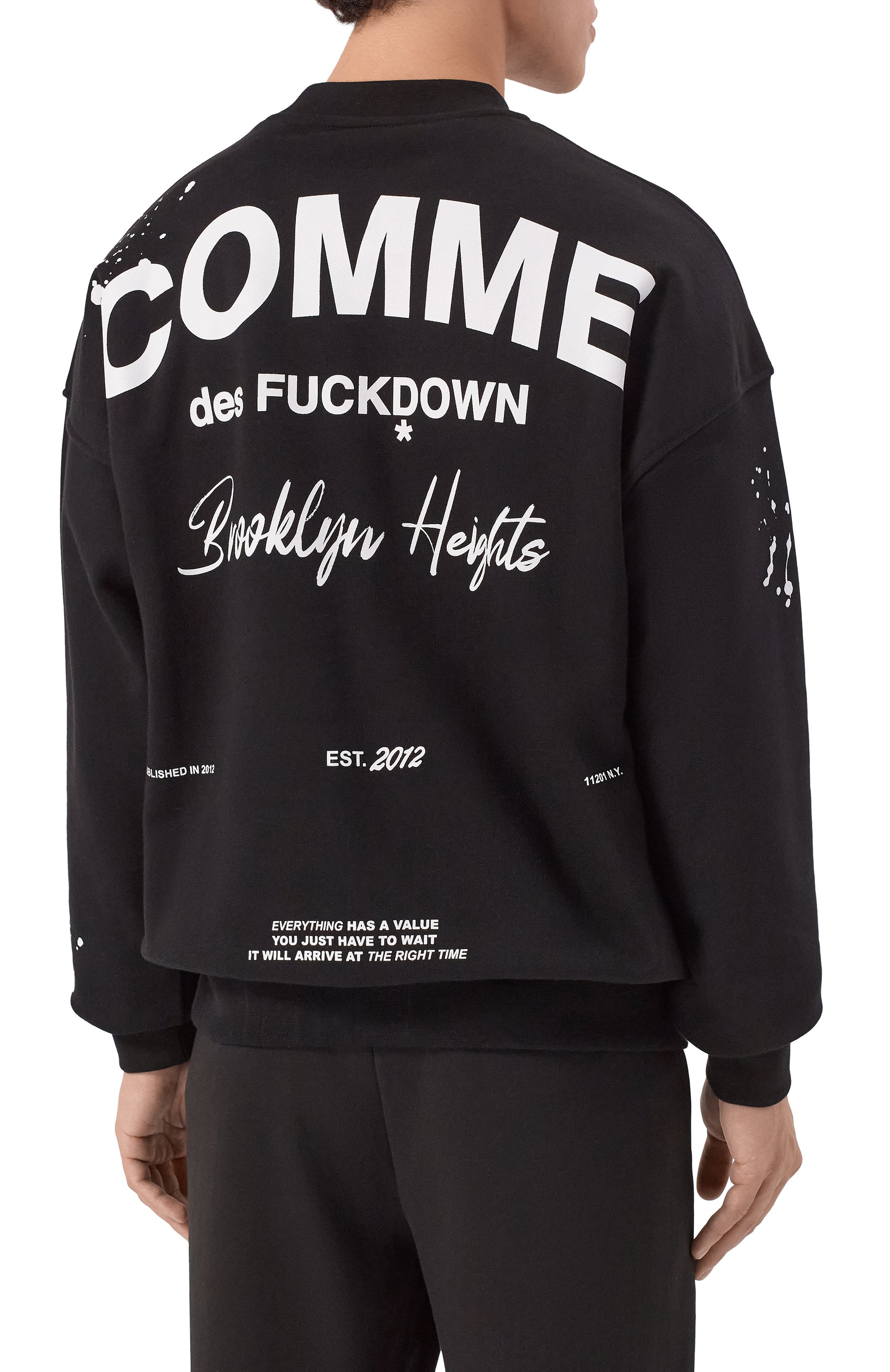 Хлопковый свитшот COMME DES FUCKDOWN черного цвета по цене 11300 руб., арт. CFABM01748, фото 4 Хлопковый свитшот COMME DES FUCKDOWN, арт. CFABM01748, фото 4