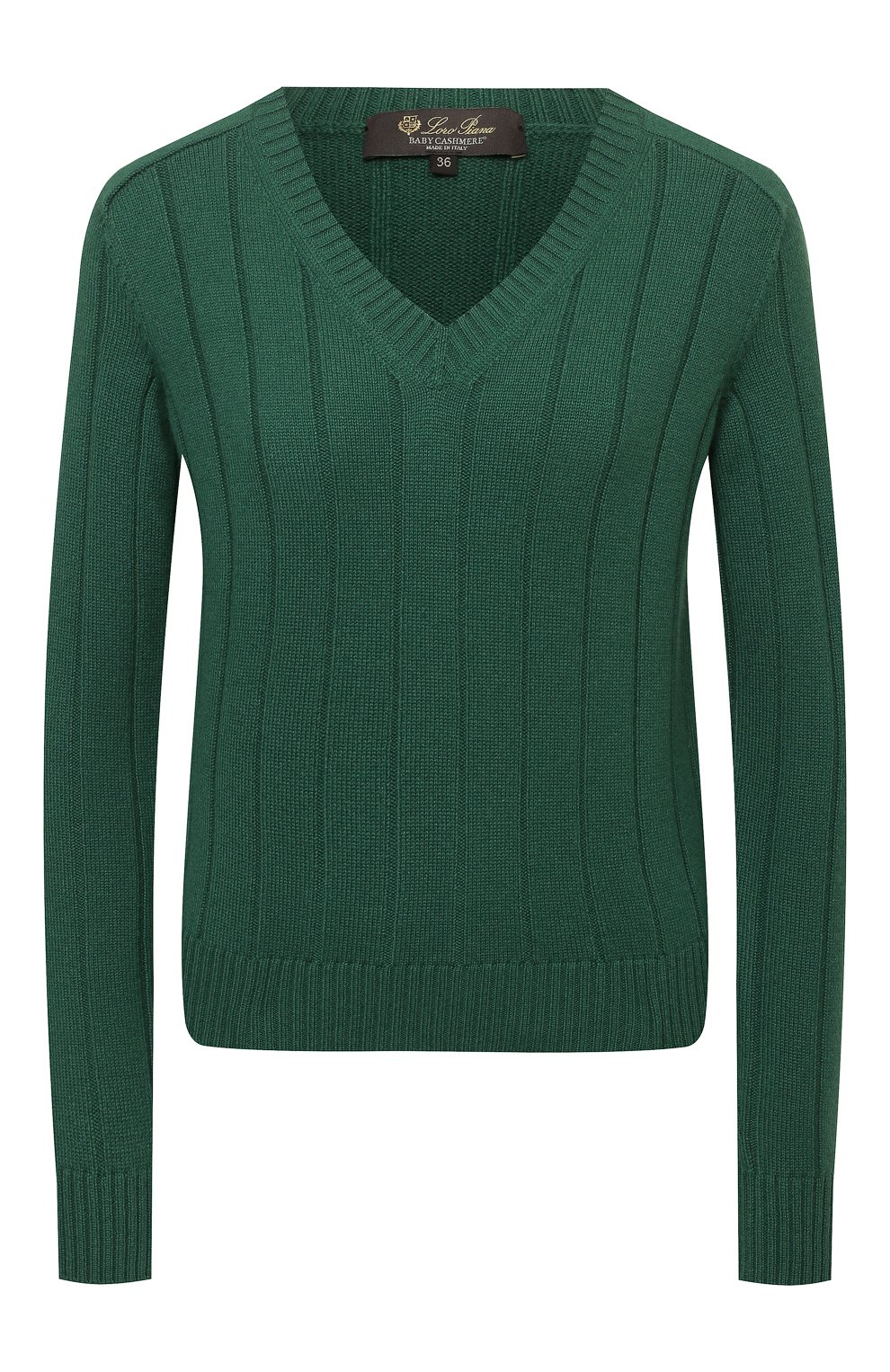 Кашемировый пуловер LORO PIANA темно-зеленого цвета по цене 198000 руб., арт. FAL7493, фото 1 Кашемировый пуловер LORO PIANA, арт. FAL7493, фото 1