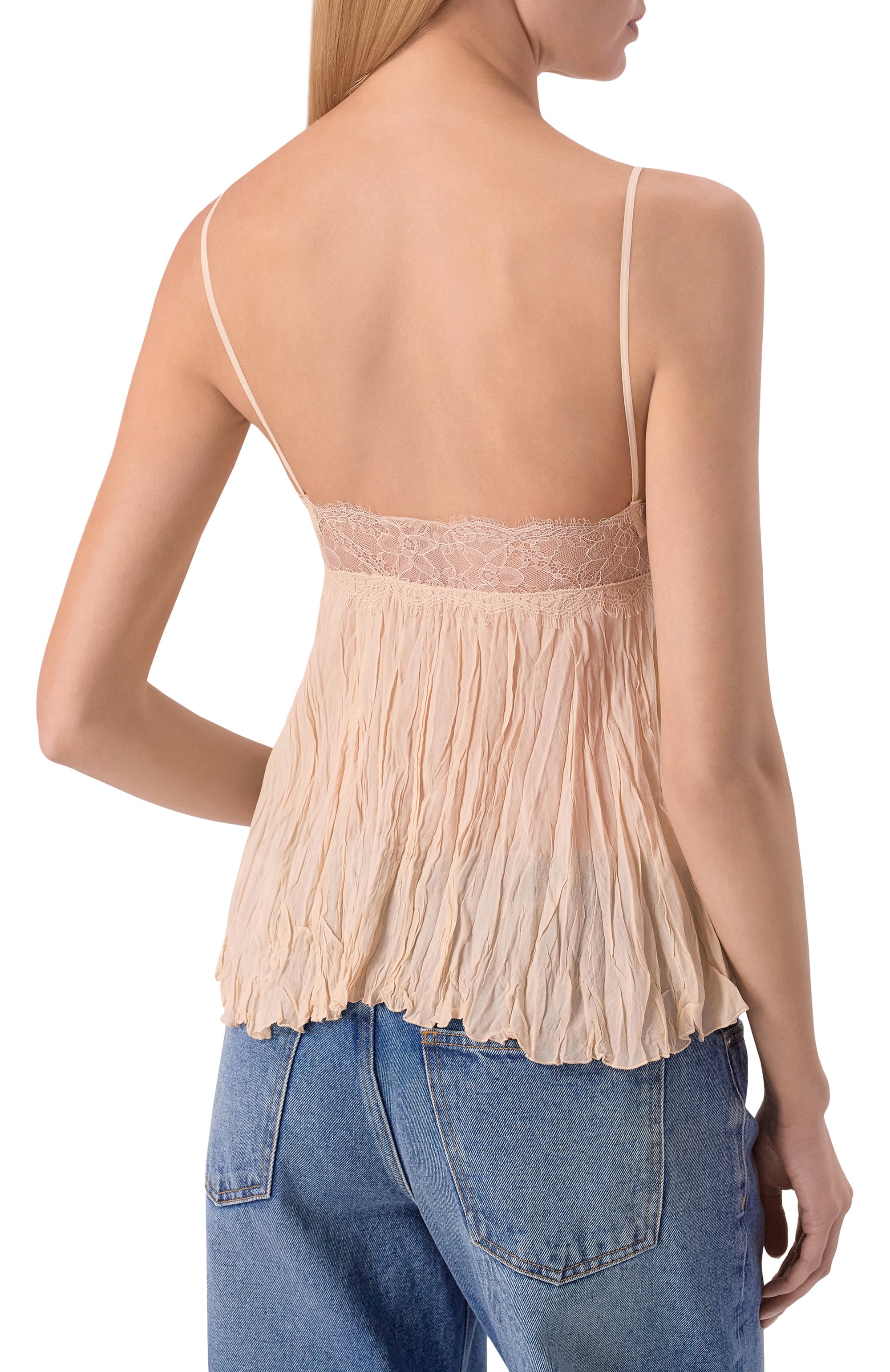 Топ из вискозы BLUMARINE бежевого цвета по цене 99500 руб., арт. 2C452A, фото 4 Топ из вискозы BLUMARINE, арт. 2C452A, фото 4