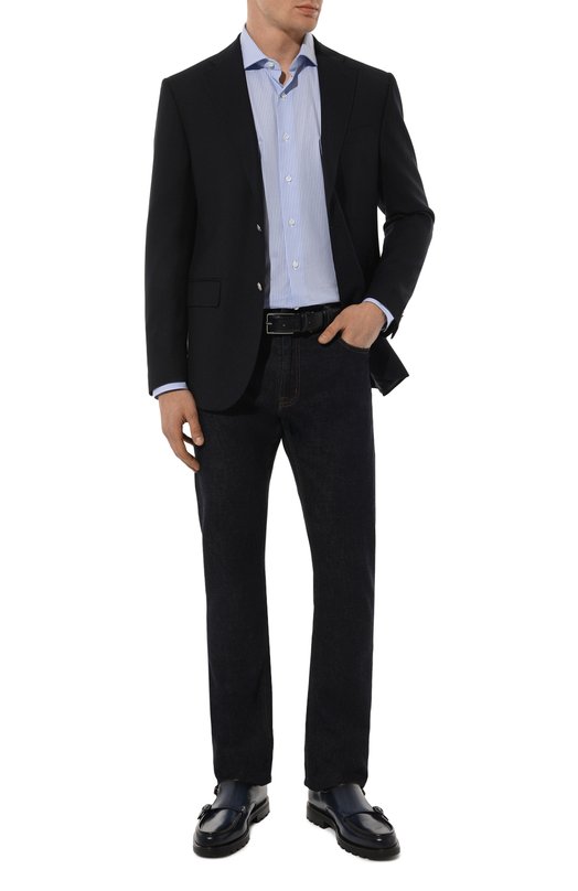 Шерстяной пиджак Corneliani 946008-9418475 Синий  946008-9418475 Фото 2