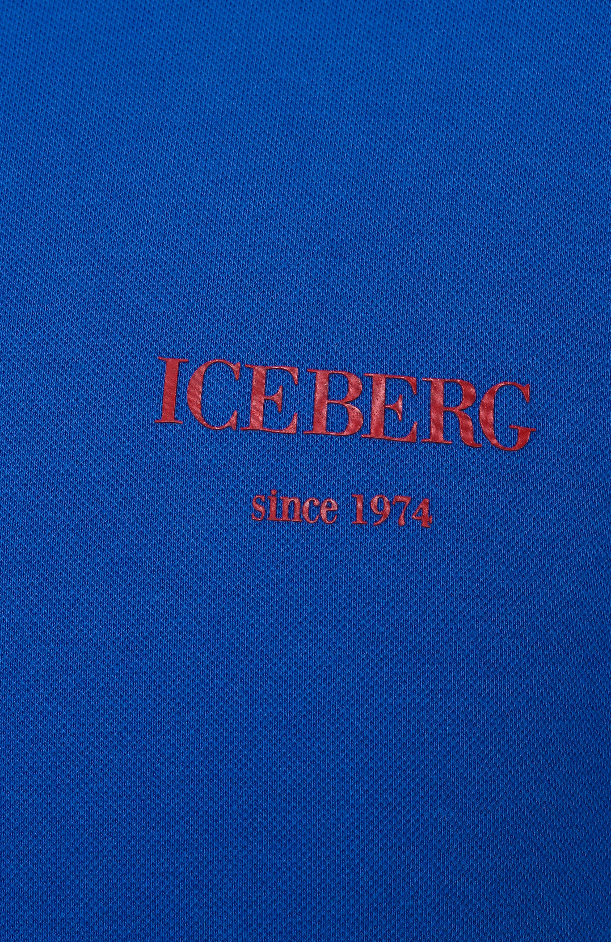 Хлопковое поло ICEBERG синего цвета по цене 7985 руб., арт. ICE25MPL01, фото 6 Хлопковое поло ICEBERG, арт. ICE25MPL01, фото 6