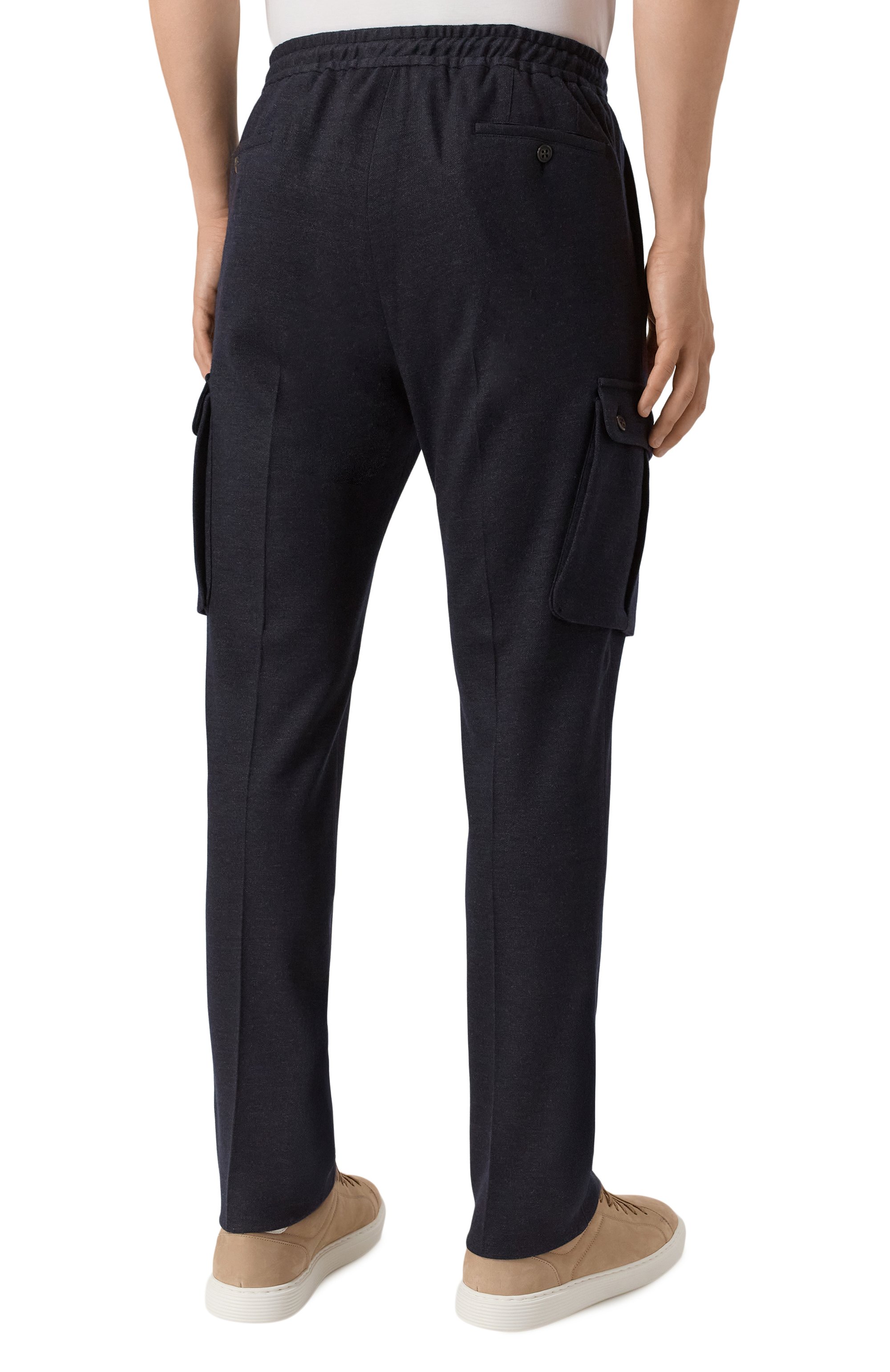 Брюки-карго из шерсти и вискозы CORNELIANI темно-синего цвета по цене 69250 руб., арт. 264L14-2618804, фото 4 Брюки-карго из шерсти и вискозы CORNELIANI, арт. 264L14-2618804, фото 4