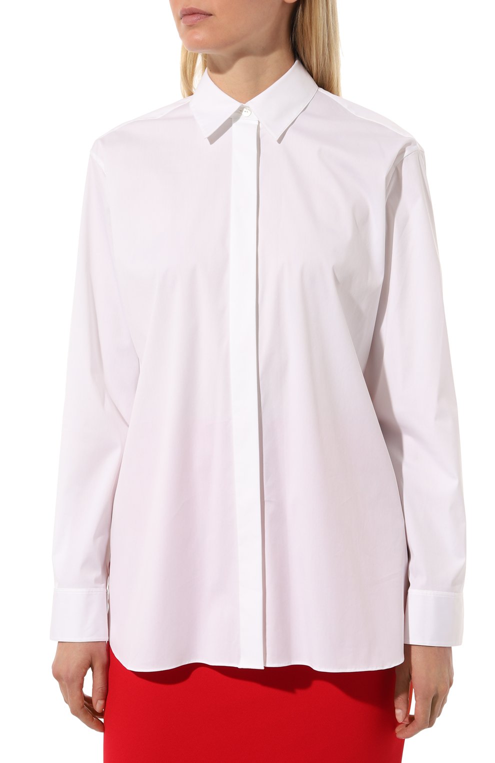 Хлопковая рубашка THEORY белого цвета по цене 25900 руб., арт. M0104538, фото 3 Хлопковая рубашка THEORY, арт. M0104538, фото 3