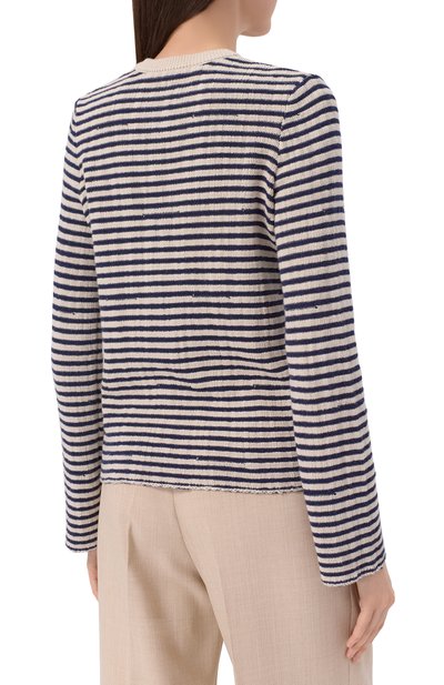 Пуловер из хлопка и вискозы ZADIG AND VOLTAIRE синего цвета по цене 37800 руб., арт. KWSW02706, фото 4 Пуловер из хлопка и вискозы ZADIG AND VOLTAIRE, арт. KWSW02706, фото 4