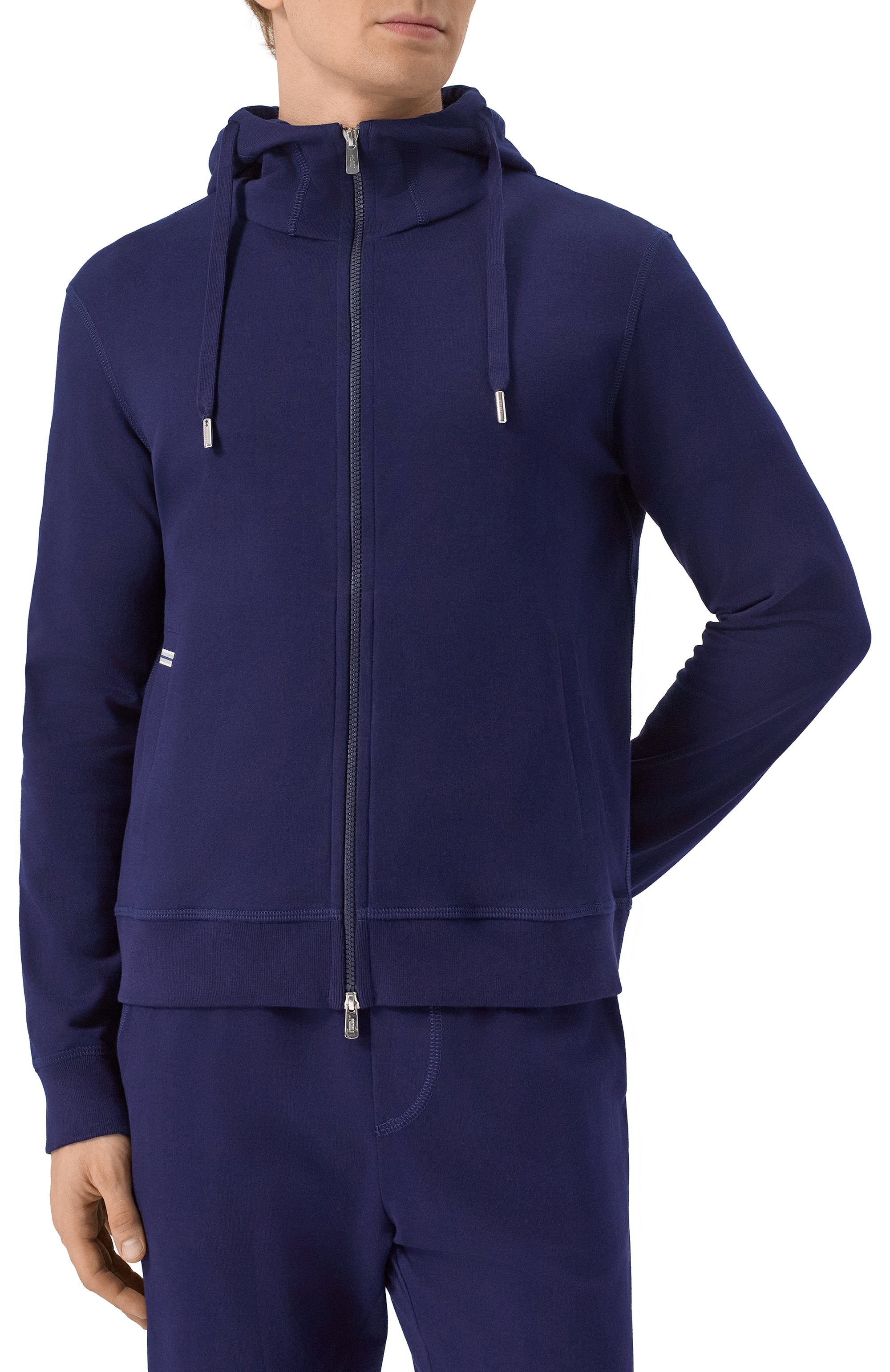 Хлопковая толстовка FEDELI темно-синего цвета по цене 73900 руб., арт. 8UE00642, фото 3 Хлопковая толстовка FEDELI, арт. 8UE00642, фото 3