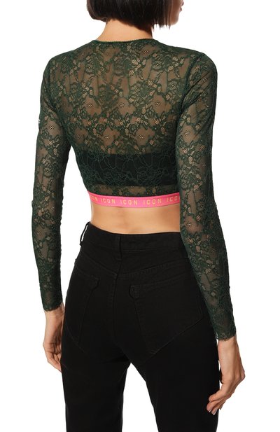 Топ DSQUARED2 зеленого цвета по цене 11350 руб., арт. D8M084020, фото 4 Топ DSQUARED2, арт. D8M084020, фото 4
