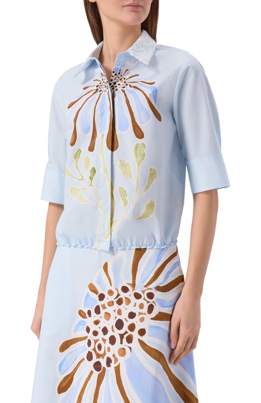 Хлопковая рубашка Dorothee Schumacher 448106 Голубой  448106 Фото 3