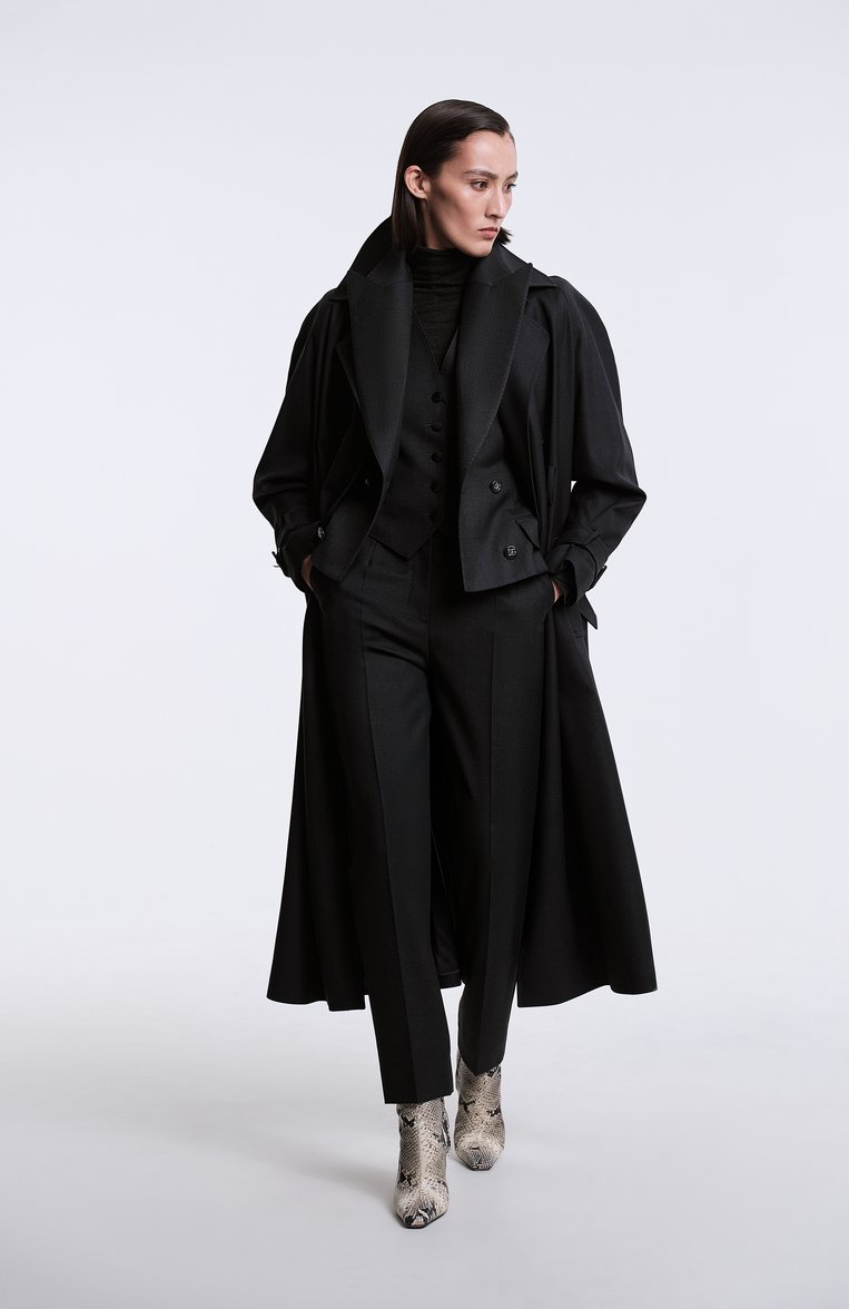 Женский шерстяной жакет DOLCE & GABBANA темно-серого цвета, арт. F27DJT/FU287 | Фото 8 (Рукава: Длинные; Драгоценные камни: Проставлено; Длина (для топов): Стандартные; Материал сплава: Проставлено; Материал внешний: Шерсть; Женское Кросс-КТ: Жакет-одежда; 1-2-бортные: Двубортные; Кросс-КТ: костюм; Стили: Классический)