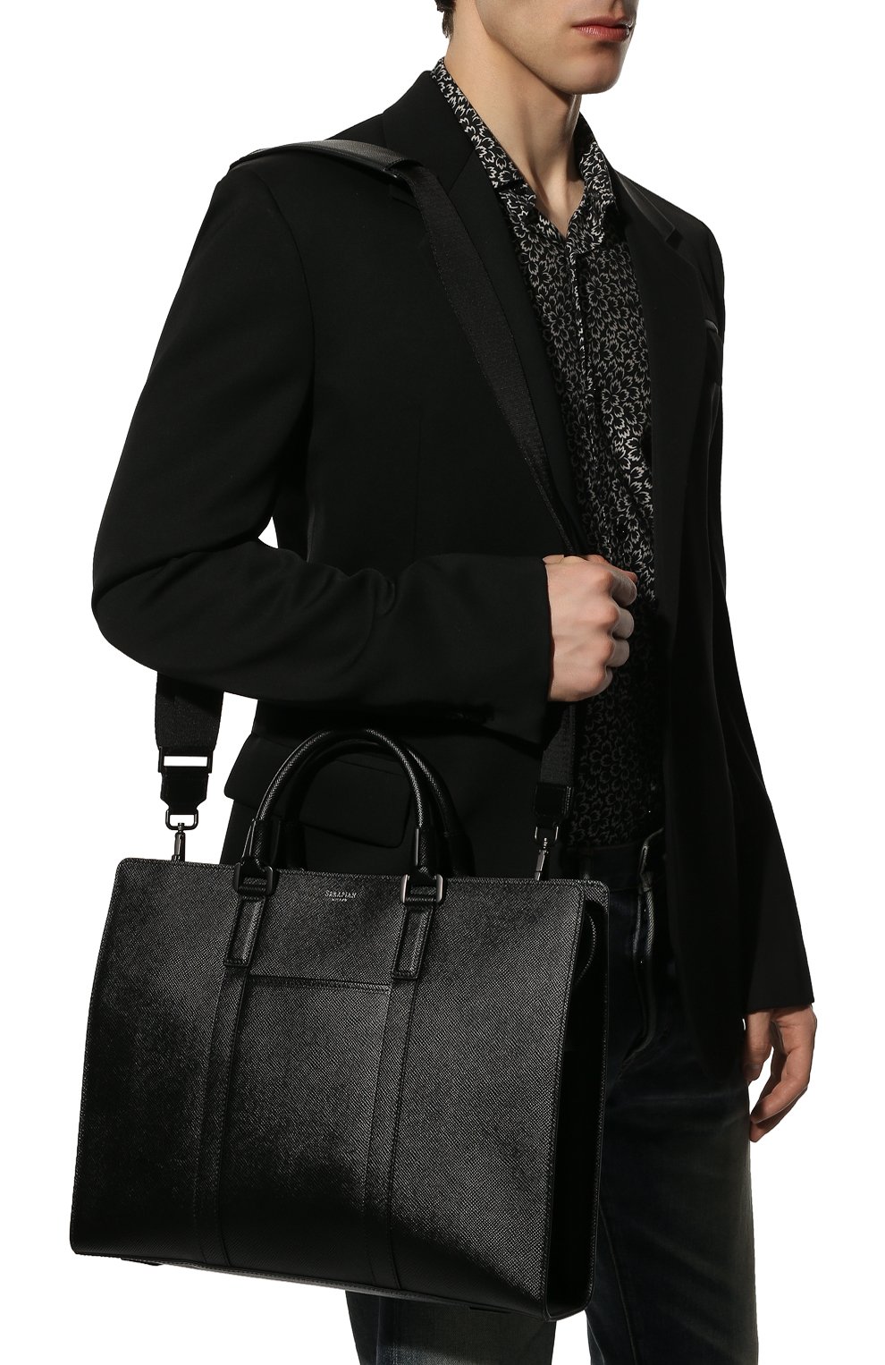 Кожаная сумка для ноутбука SERAPIAN, арт. SREVLMLL720039B, фото 6