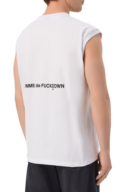 Хлопковая майка Comme des Fuckdown CFABM01903 Белый  CFABM01903 Фото 4