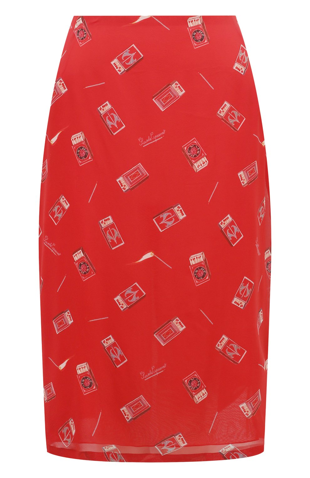 Шелковая юбка ULYANA SERGEENKO красного цвета по цене 110000 руб., арт. GNC001FW23P 2676т23, фото 1 Шелковая юбка ULYANA SERGEENKO, арт. GNC001FW23P 2676т23, фото 1
