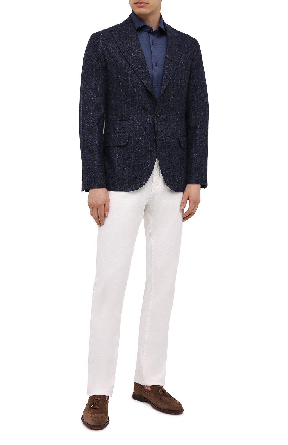 Пиджак из шерсти и шелка BRUNELLO CUCINELLI синего цвета по цене 394000 руб., арт. MQ4307BFD, фото 2 Пиджак из шерсти и шелка BRUNELLO CUCINELLI, арт. MQ4307BFD, фото 2