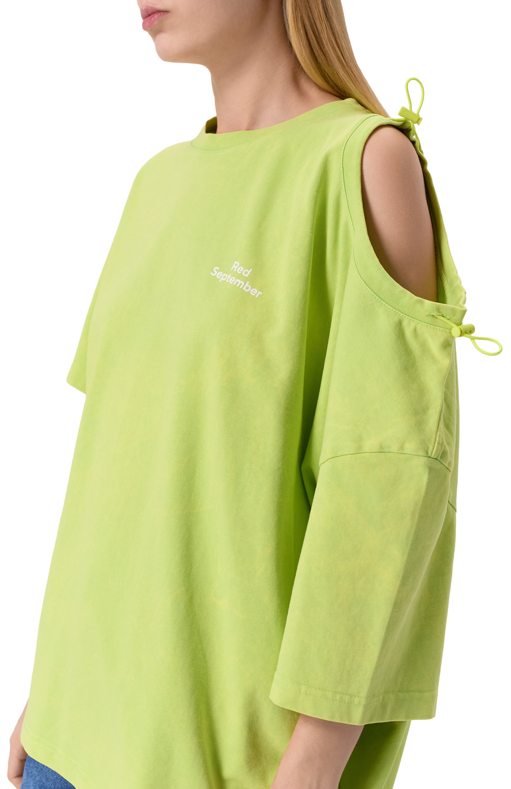 Хлопковая футболка RED SEPTEMBER зеленого цвета по цене 15000 руб., арт. 924.02.TSS08.31, фото 5 Хлопковая футболка RED SEPTEMBER, арт. 924.02.TSS08.31, фото 5