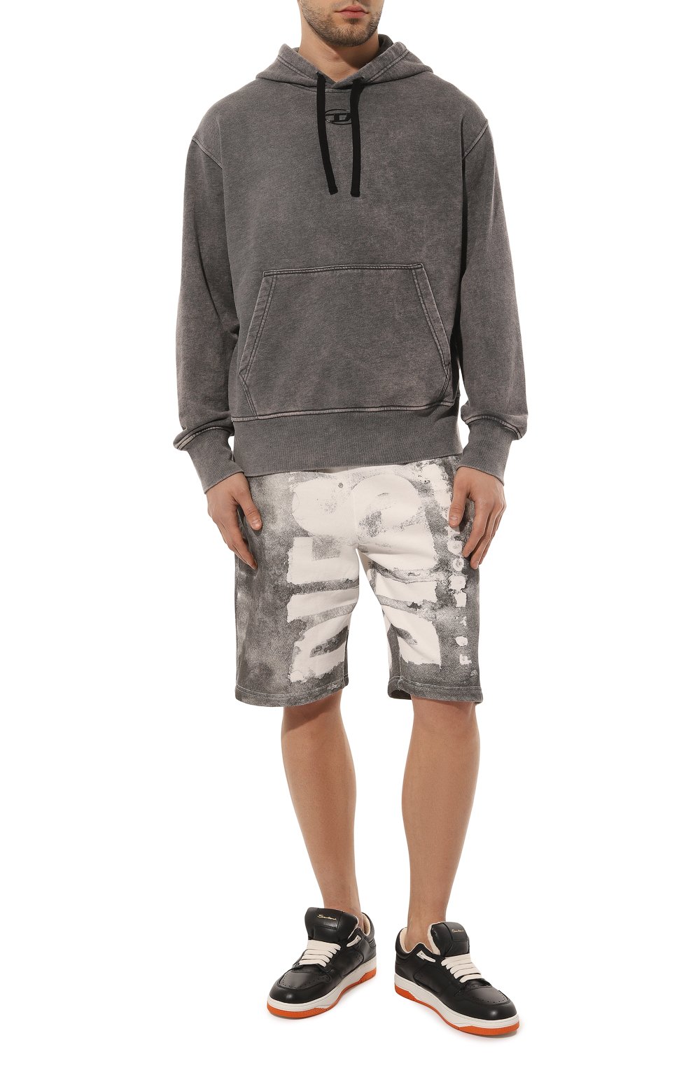 Хлопковые шорты DIESEL серого цвета по цене 20850 руб., арт. A09107/0NFAV, фото 2 Хлопковые шорты DIESEL, арт. A09107/0NFAV, фото 2