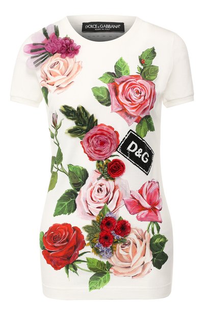Женская хлопковая футболка DOLCE & GABBANA, арт. F8H32Z/HH7M4