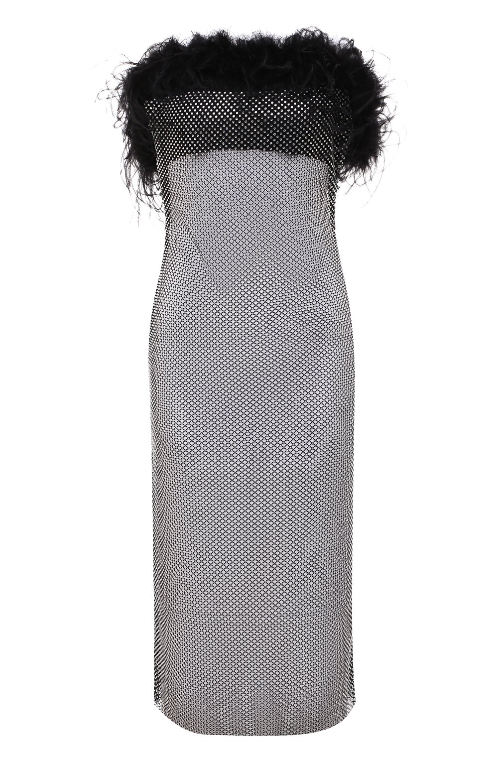 Платье с отделкой стразами и перьями GIUSEPPE DI MORABITO, арт. PS23296DR-P-231-ST, фото 1