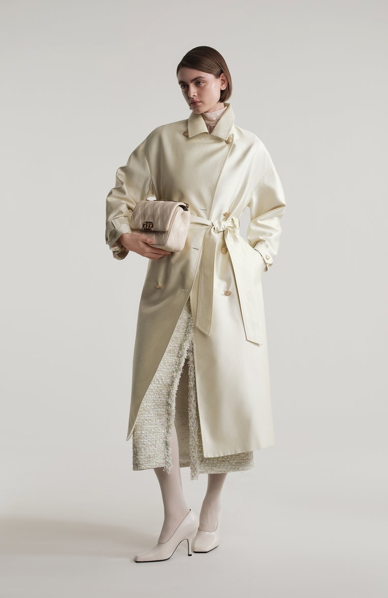 Женская юбка GIAMBATTISTA VALLI светло-зеленого цвета, арт. 25SSPVCA2080-14UBE | Фото 6 (Длина Ж (юбки, платья, шорты): Миди; Кросс-КТ: костюм; Стили: Кэжуэл; Материал внешний: Синтетический материал)
