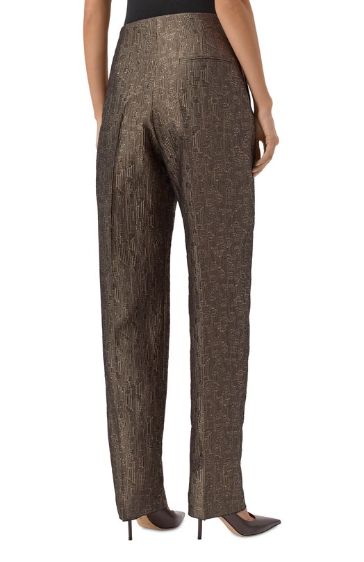 Брюки из шелка и шерсти Giorgio Armani GW001569/TE16797 Бронзовый  GW001569/TE16797 Фото 4