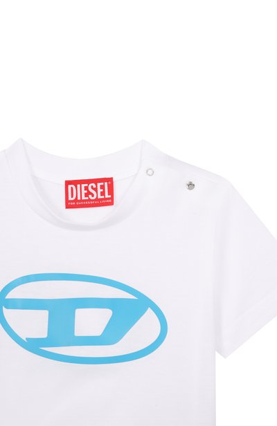 Хлопковая футболка DIESEL белого цвета по цене 4840 руб., арт. K00858/00YI9, фото 3 Хлопковая футболка DIESEL, арт. K00858/00YI9, фото 3