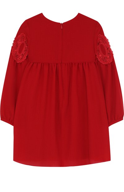 Мини-платье свободного кроя с кружевной отделкой CHLOÉ, арт. C12631/6A-12A, фото 2