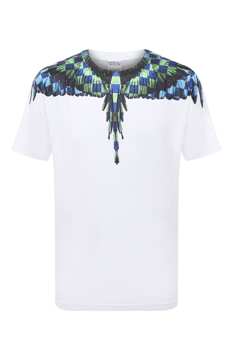 Хлопковая футболка MARCELO BURLON белого цвета по цене 33100 руб., арт. CMAA018S23JER0030145, фото 1 Хлопковая футболка MARCELO BURLON, арт. CMAA018S23JER0030145, фото 1