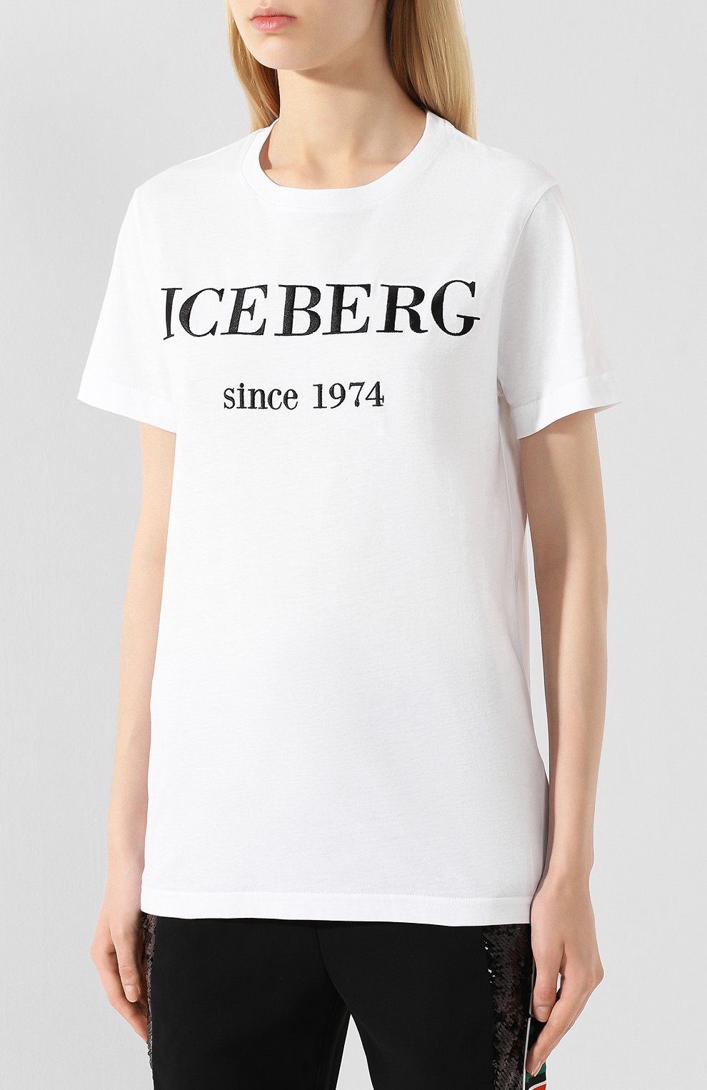 Хлопковая футболка ICEBERG белого цвета по цене 9950 руб., арт. 19I I2P0/F09A/6331, фото 3 Хлопковая футболка ICEBERG, арт. 19I I2P0/F09A/6331, фото 3