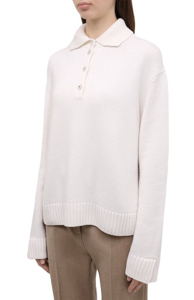 Кашемировое поло LORO PIANA кремового цвета по цене 224500 руб., арт. FAM0652, фото 3 Кашемировое поло LORO PIANA, арт. FAM0652, фото 3