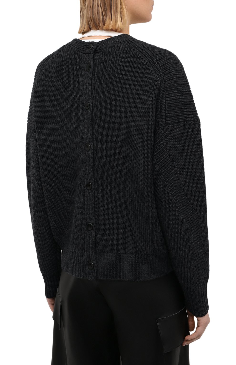 Шерстяной кардиган PROENZA SCHOULER WHITE LABEL черного цвета по цене 41050 руб., арт. WL2117569-KW120, фото 4 Шерстяной кардиган PROENZA SCHOULER WHITE LABEL, арт. WL2117569-KW120, фото 4