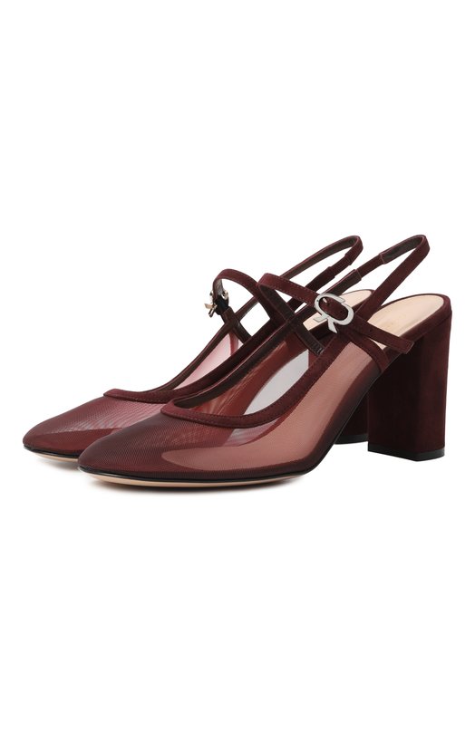 Комбинированные туфли Francoise Gianvito Rossi G95584.85RIC.RSCRYRY Бордовый G95584.85RIC.RSCRYRY