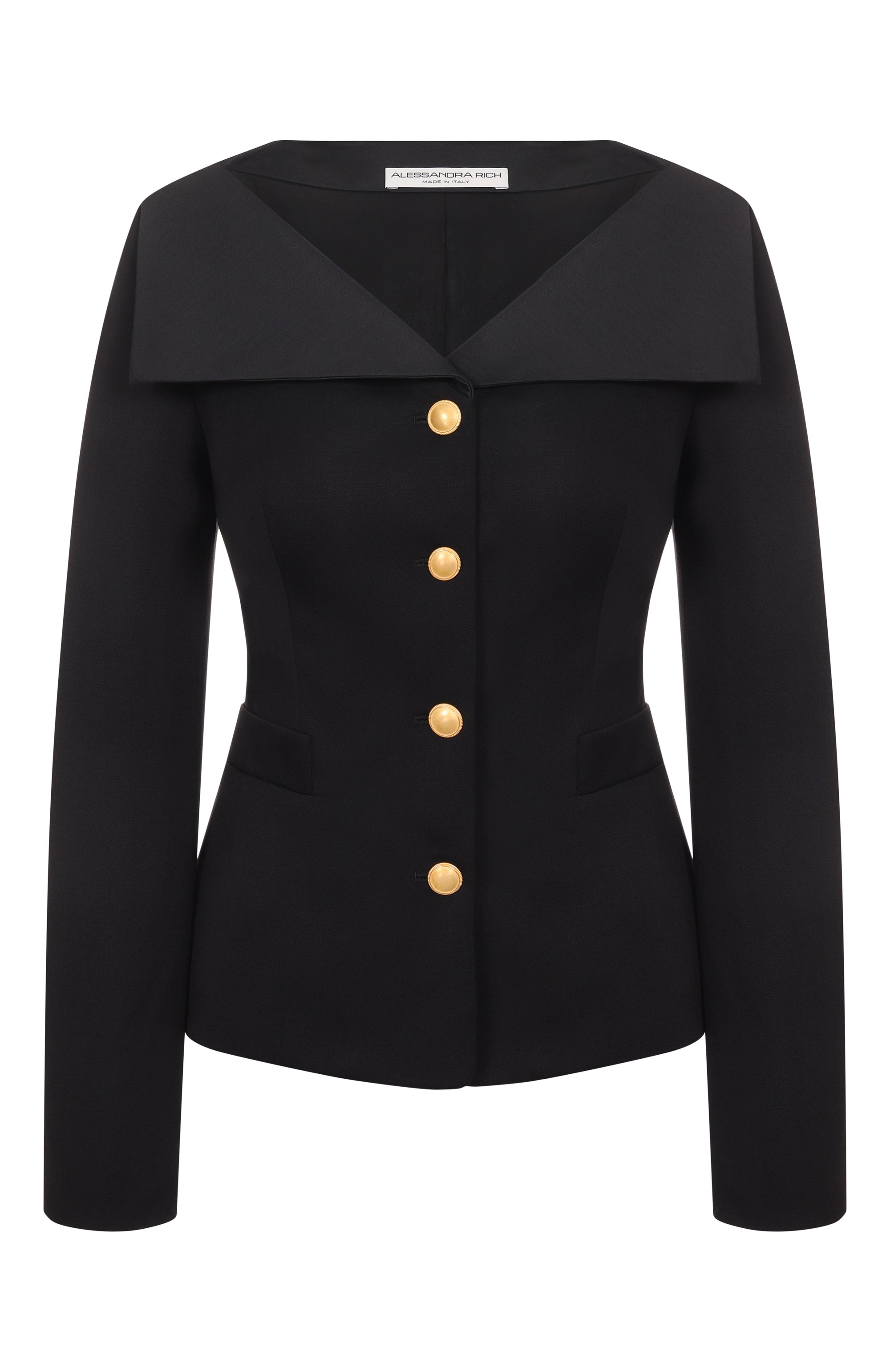 Шерстяной жакет ALESSANDRA RICH черного цвета по цене 273000 руб., арт. FABX3993-F4085, фото 1 Шерстяной жакет ALESSANDRA RICH, арт. FABX3993-F4085, фото 1