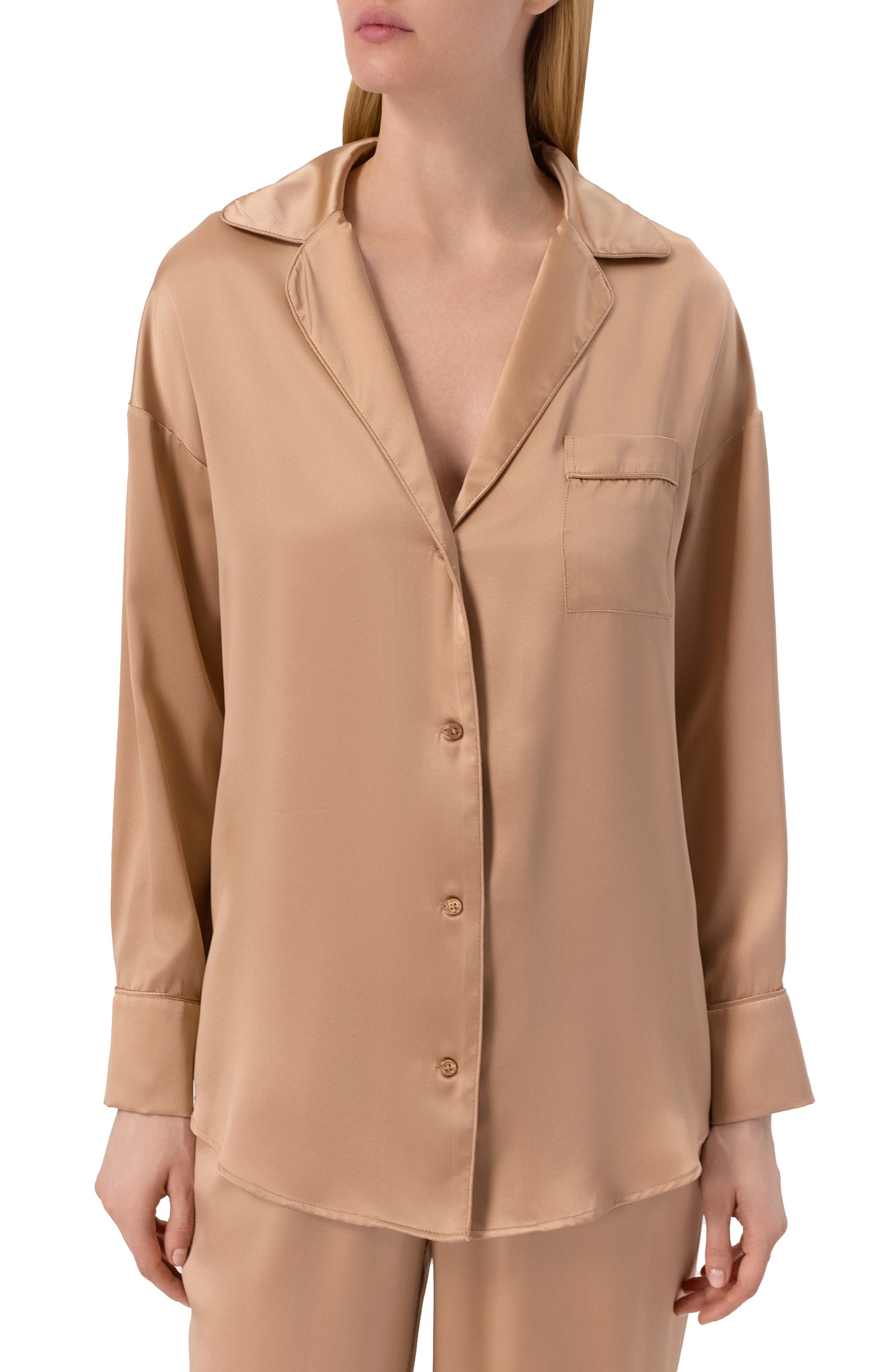 Шелковая блузка LIVY бежевого цвета по цене 56660 руб., арт. 655096116, фото 3 Шелковая блузка LIVY, арт. 655096116, фото 3